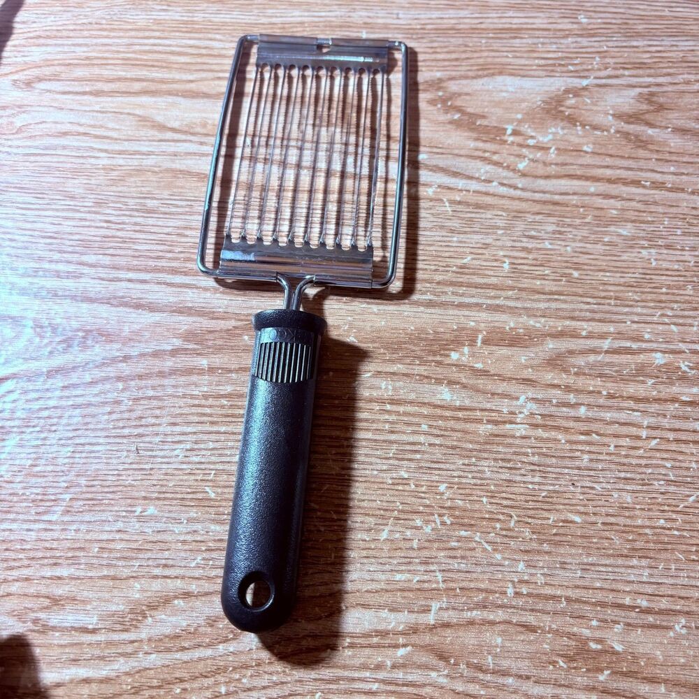 Vintage 'Another Ekco Product USA' Tomato Slicer Stainless Steel Black Handle